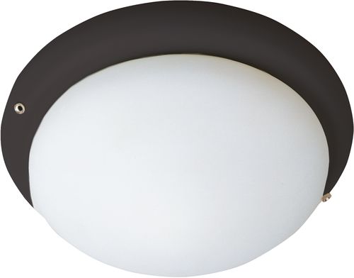 Maxim Lighting Basic Max 7" White Glass Ceiling Fan Light Kit in Bronze