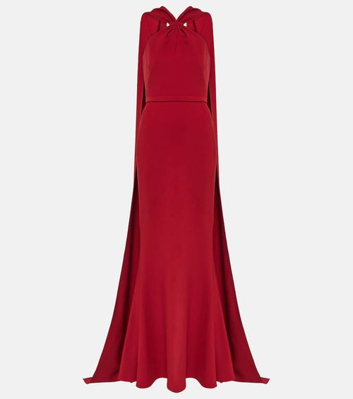 Lilien halterneck crêpe gown