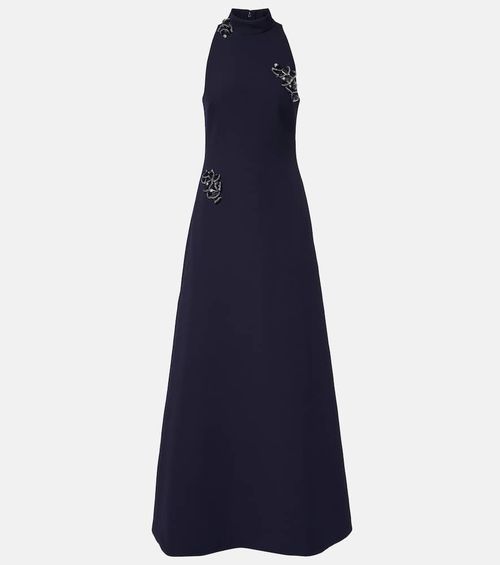 Priscilla embellished crêpe gown