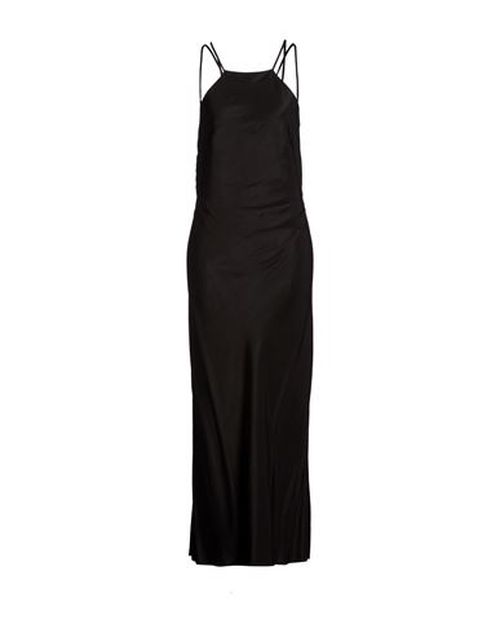 Woman Maxi dress Black Size 6 Rayon, Viscose, Linen