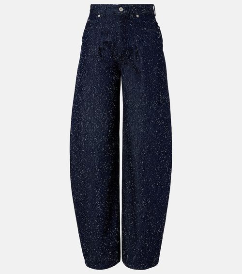 Logo barrel-leg jeans