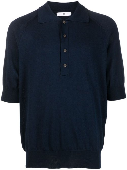 Button-up polo shirt - Blue