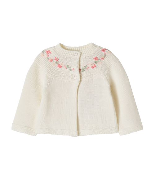 Baby embroidered cotton cardigan