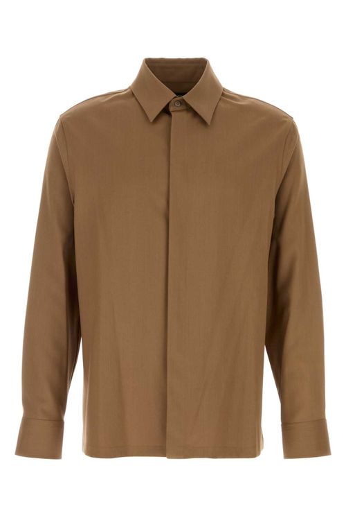 Virgin Wool Shirt — Tobacco