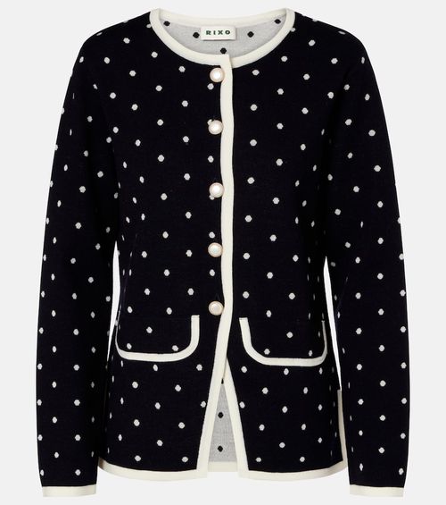 Mirja polka-dot wool-blend cardigan