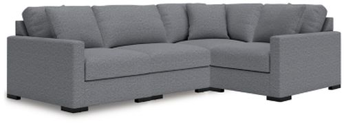 Omaha by 4-Piece Modular Next-Gen Nuvella™ Performance Fabric Sectional, Salt and Pepper