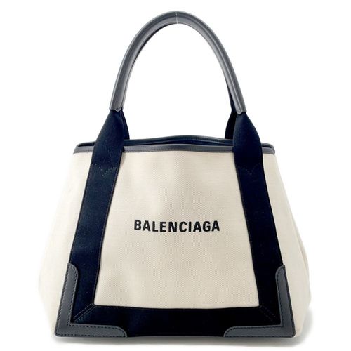 Balenciaga Black White Canvas Tote Bag Pre-Owned