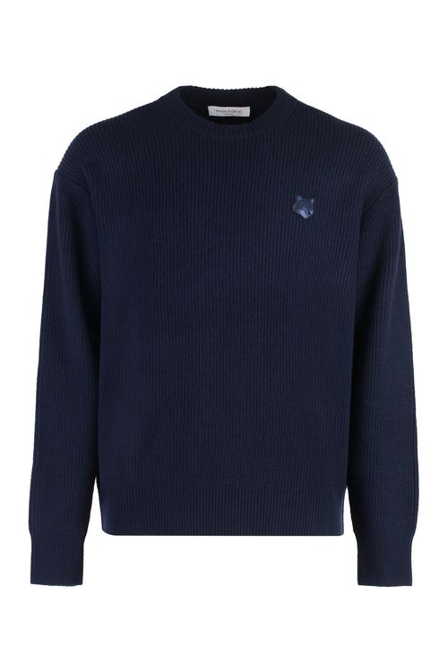 Bold Fox Head Patch Ribbed Jumper