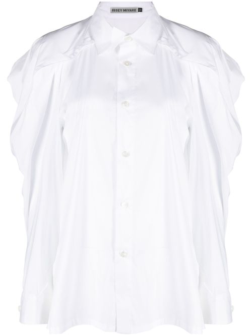 Long sleeve button-fastening shirt - White