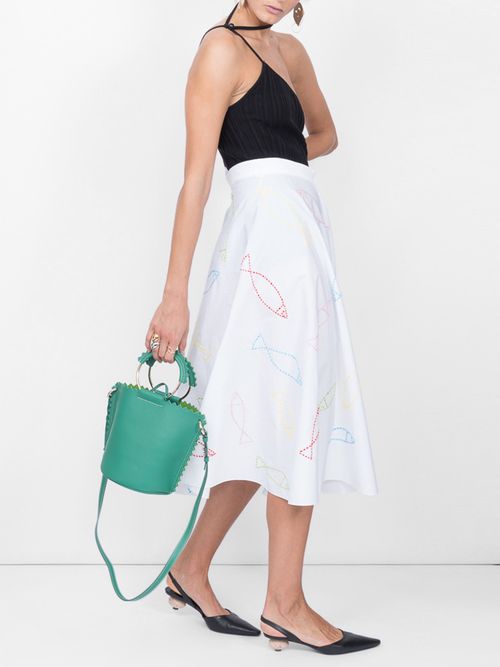 Fish Print Skirt White
