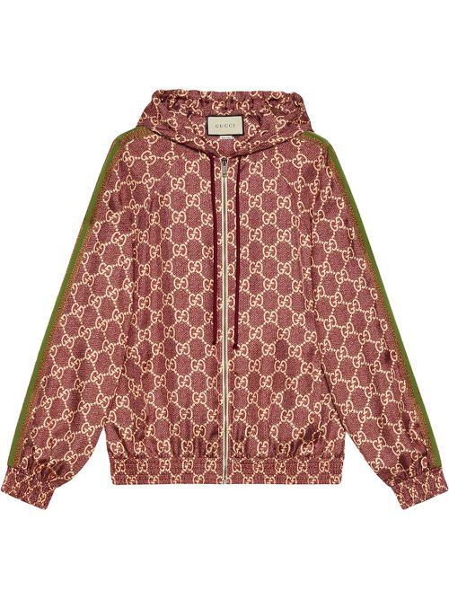GG Supreme printed silk jacket - Pink