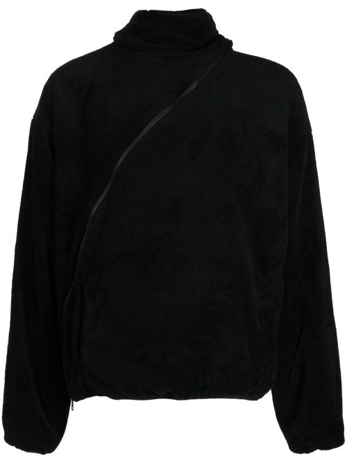 Off-centre hooded jacket - Black