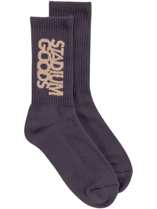 Ribbed logo "Soot" socks - Purple
