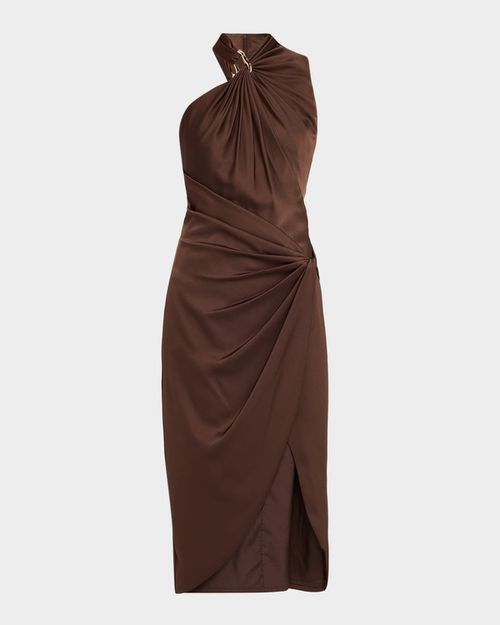 aidan mattox crepe back satin midi dress Aidan Mattox Crepe Back Satin Midi Dress
