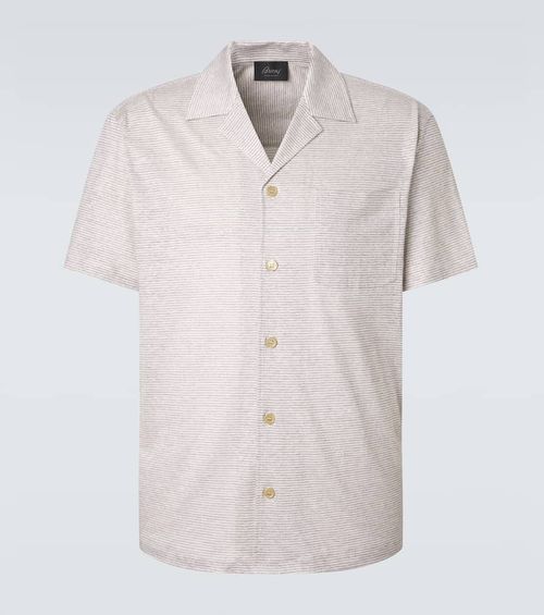 Striped linen and cotton shirt