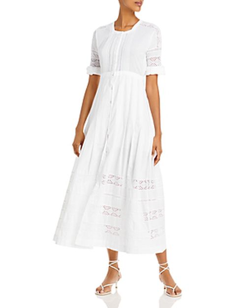 Edie Lace Short Sleeve Midi Shirt Dress