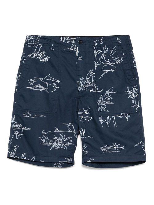Graphic-printed shorts - Blue