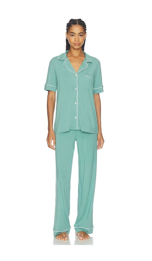 Eberjey Gisele Short Sleeve Pajama Set in Green. - XL also in