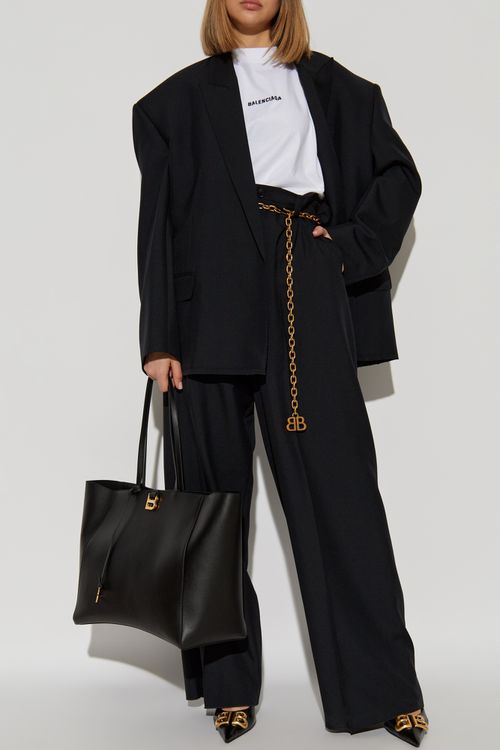 Trousers With Wool Finish, Women's, Black