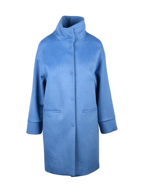 Light Blue Virgin Wool-Blend Coat