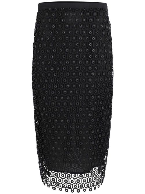 Karolina open-knit midi skirt - Black