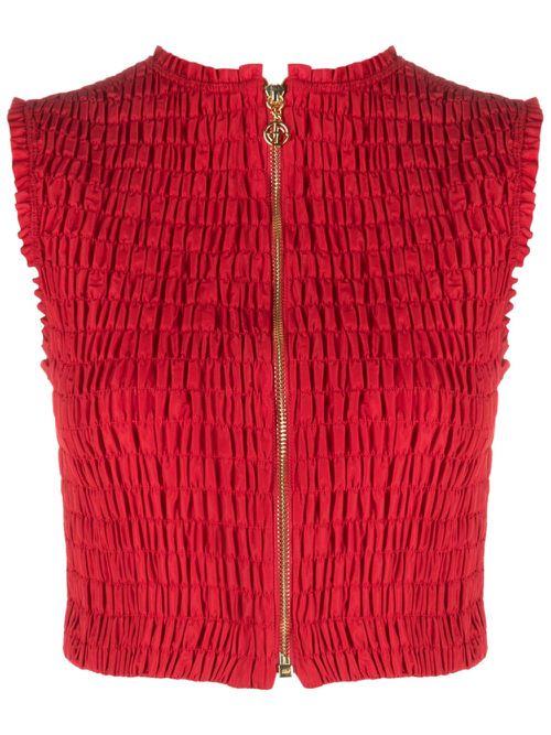 Smocked crop top - Red