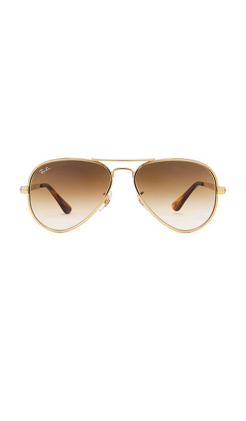 Ray-Ban Aviator Max Sunglasses in Brown & Gold. a