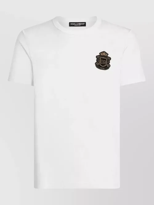 Dolce&Gabbana - cotton logo crest crew neck t shirt