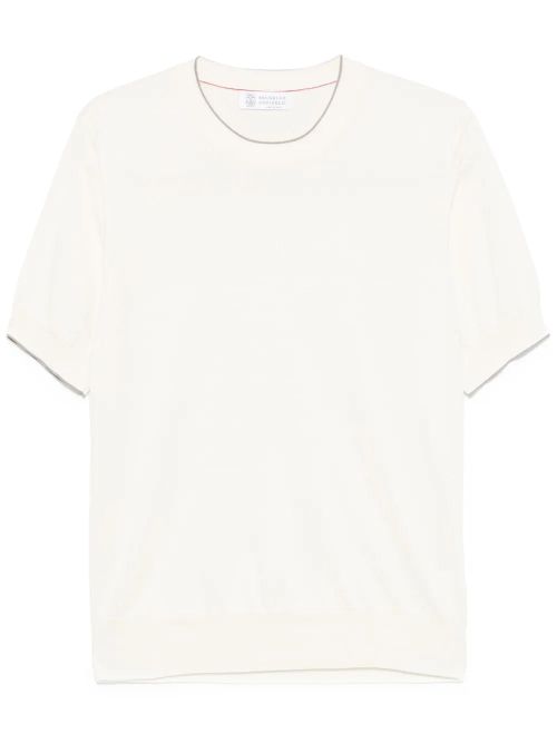 Fine-Knit Cotton T-Shirt — Ecru