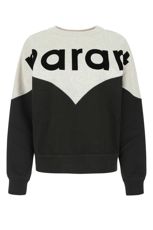 Two-Tone Cotton Blend Sweatshirt — Black
