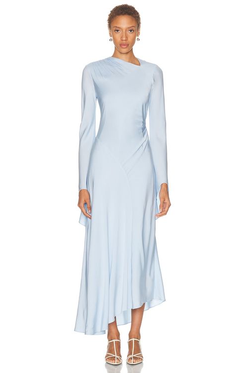 SRG Marlowe Silk Gown in Baby Blue - Baby Blue. L also in XXS, XS