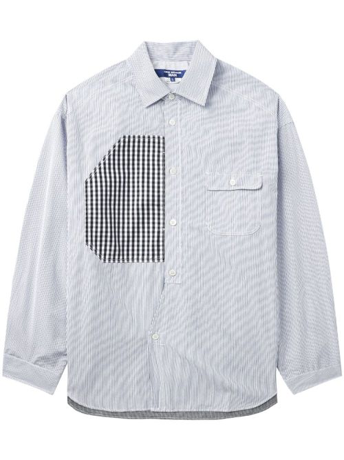 Panelled cotton shirt - Blue