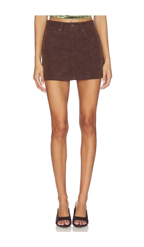 Good American Better Than Suede Good 90's Mini Skirt in Chocolate. - 0 also , 10, 12, 14, 2, 4