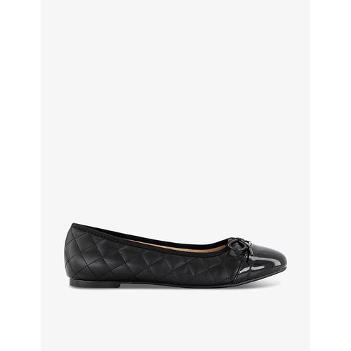 Womens Black Quilted Amelie Quilted Leather Ballet Flats