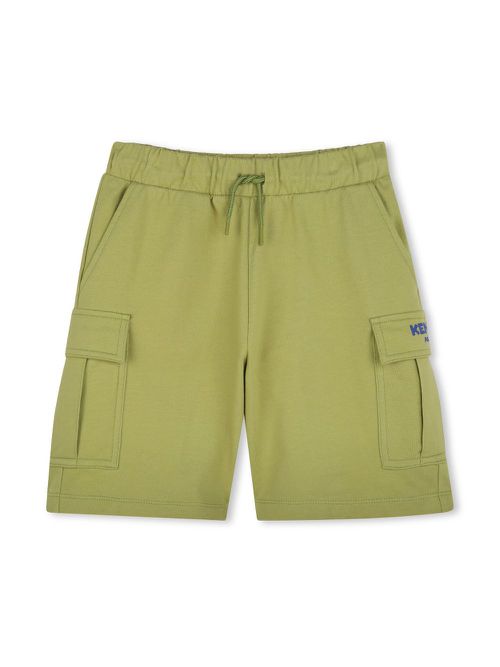 Logo-embroidered cargo shorts - Green
