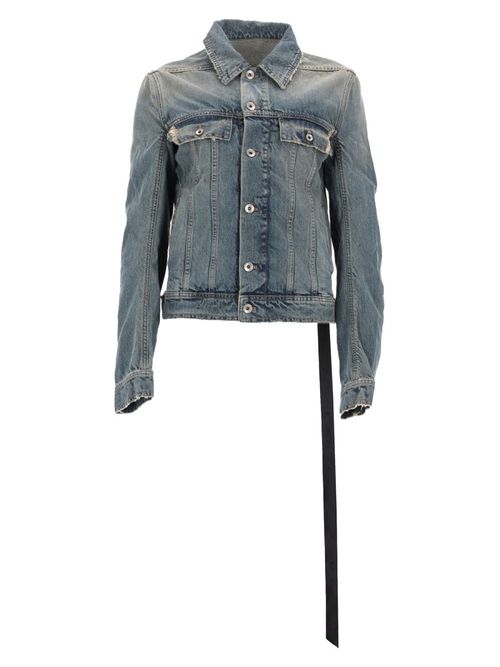 Cotton Utility Jacket with Front Button Closure and Adjustable Hem Tabs