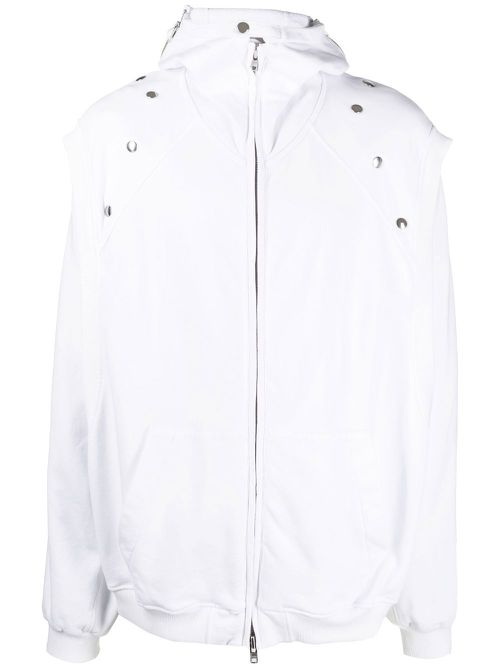 Star zip-fastening hoodie - White