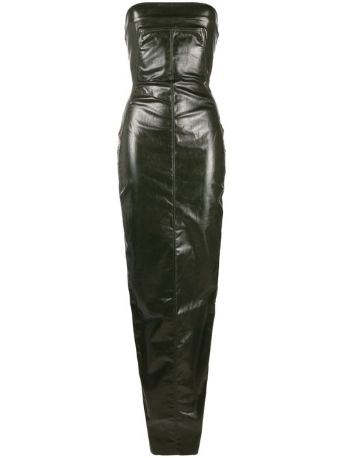 Bustier-style ruched gown - Green