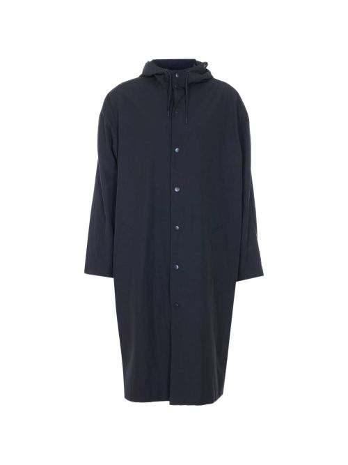 A. p.c. Men's Hooded High-Collar Jacket with Tone-on-Tone Drawstrings