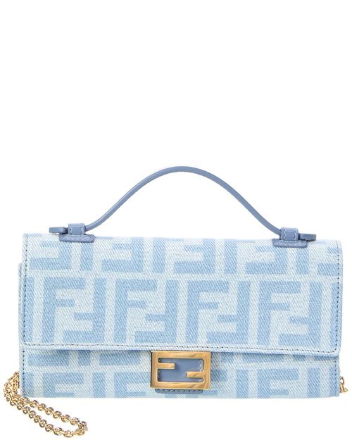 Baguette Denim Wallet On Chain