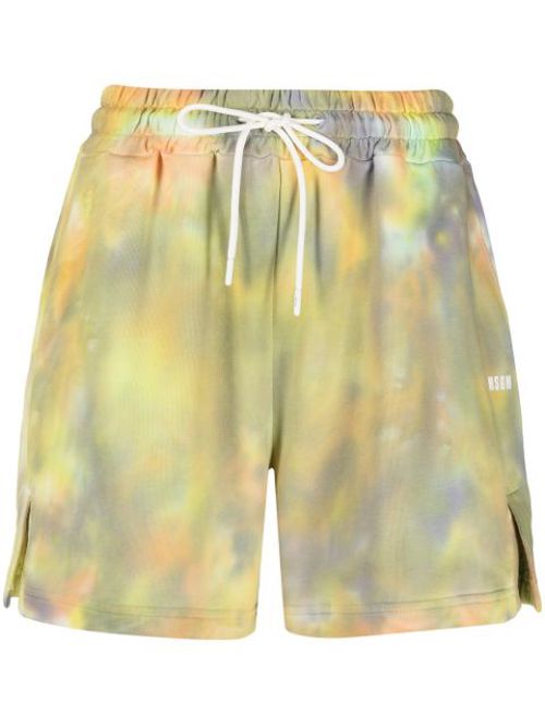 Tie-dye track shorts
