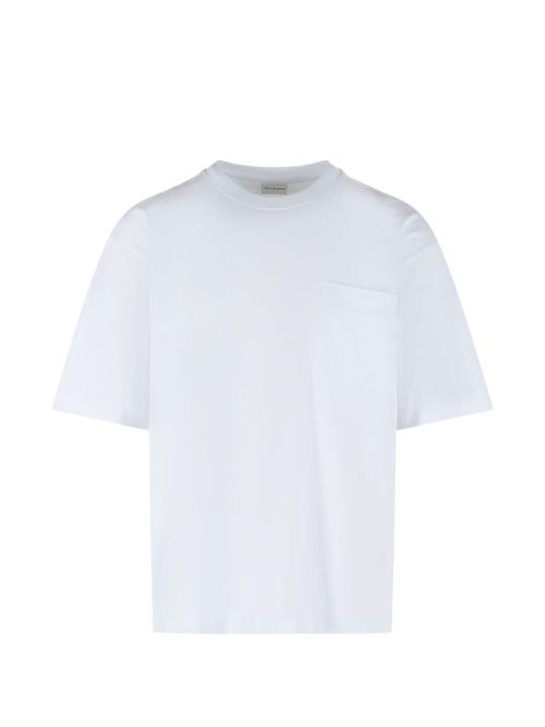 Ribbed Crew-Neck T-Shirt with Chest Patch Pocket