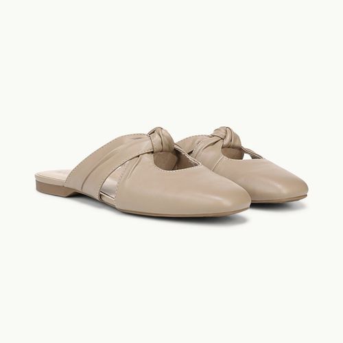 Stride Believe Slip On Mule Shoes Dover Light Tan Faux Leather
