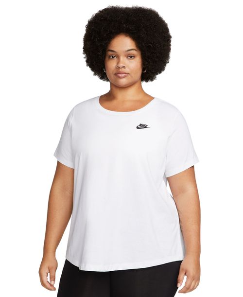 Plus Size Active Sportswear Club Essentials Short-Sleeve T-Shirt - White