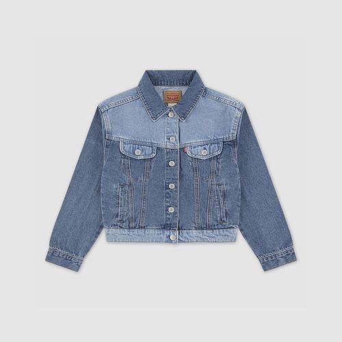 90'S Shrunked Blocked Trucker Jacket Big Girls S-X