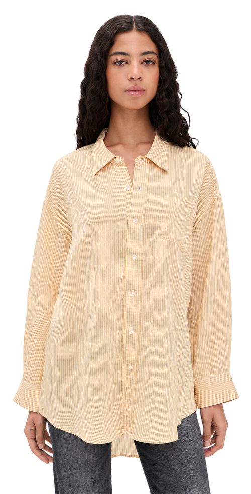 Drop Neck Shirt Orange Stripe