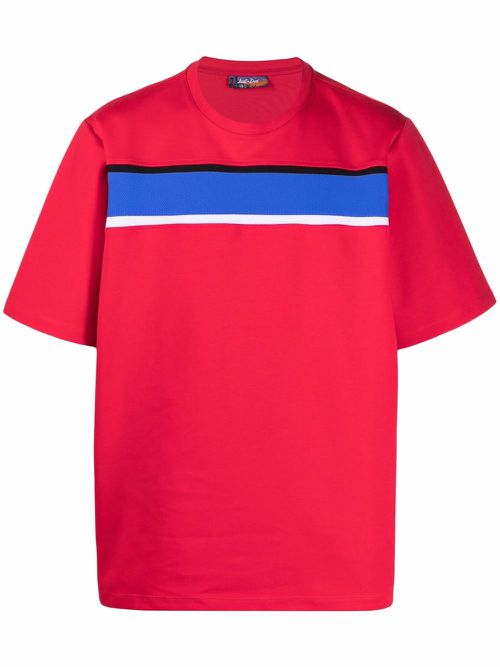 Striped band short-sleeve T-shirt - Red