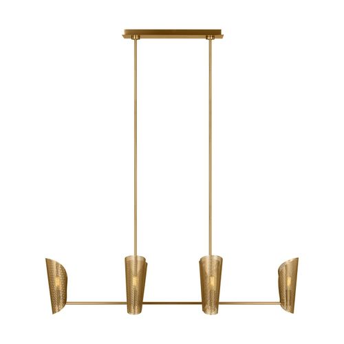Burnished Brass Six Light Chandelier from the Plivot Collection