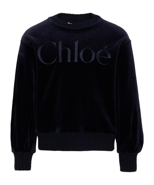 Chloé Kids Logo Embroidered Crewneck Jumper