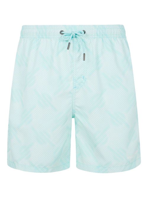 Logo-pattern swim shorts - Blue